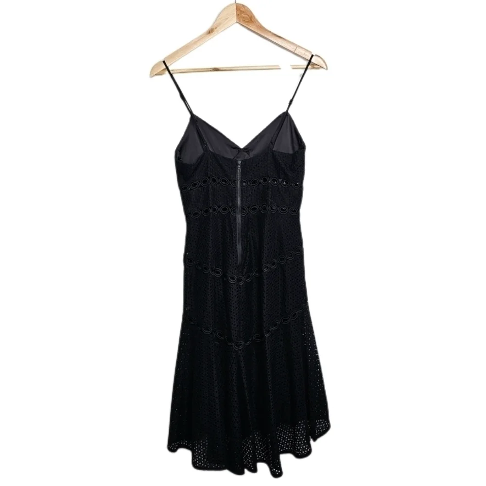 Bardot lace fluted strappy v-neck midi black dress size 4 - Picture 8 of 10